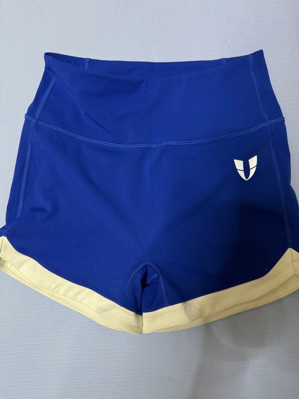 Performance Women’s Athletic Shorts in Royal Blue with Cream Trim